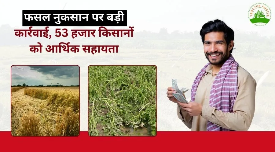 फसल नुकसान पर बड़ी कार्रवाई, 53 हजार किसानों को आर्थिक सहायता