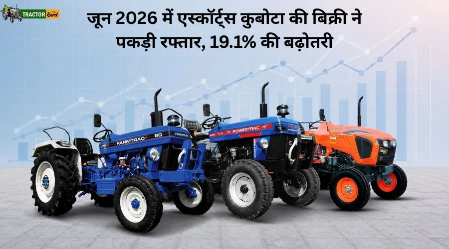 एस्कॉर्ट्स कुबोटा ट्रैक्टर सेल्स रिपोर्ट जून 2026 में 19.1% की मजबूत वृद्धि